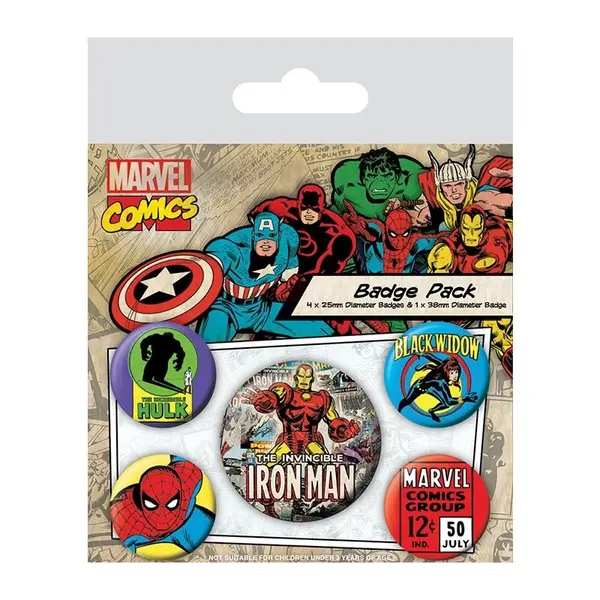Marvel Comics - Pack 5 badges Iron Man